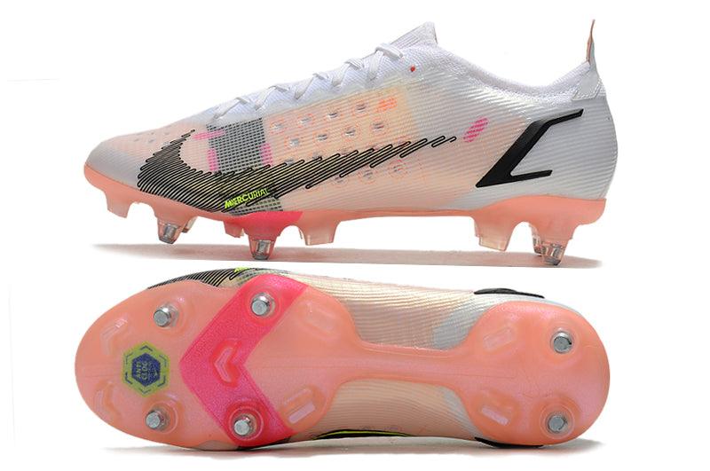 Chuteira Nike Mercurial Vapor 14 Elite Trava Mista - Branca e Rosa